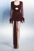 Minivestido con escote drapeado