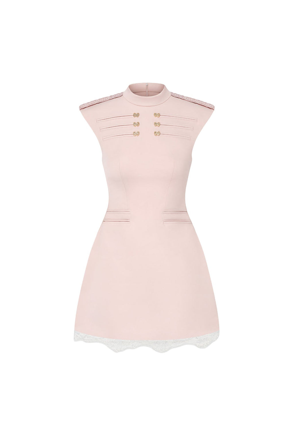Minivestido de cuello alto corto