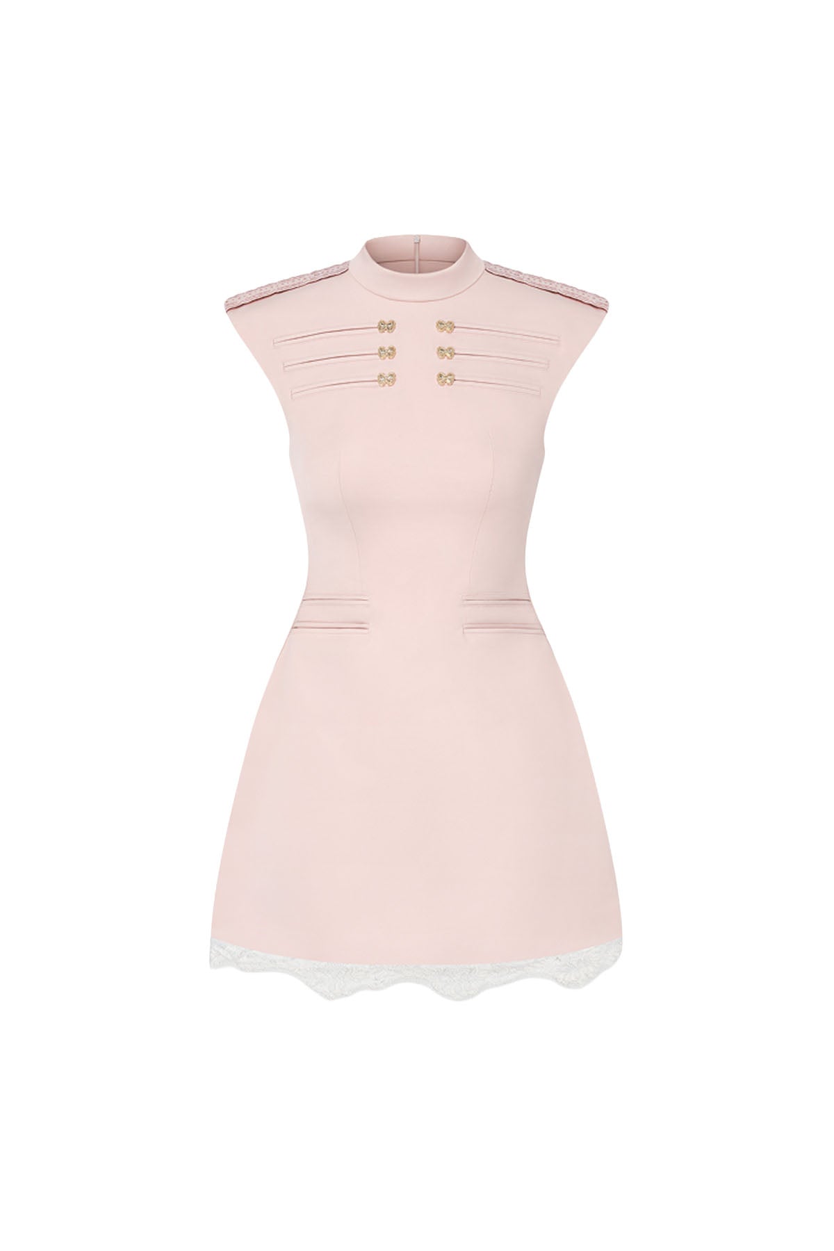 Minivestido de cuello alto corto