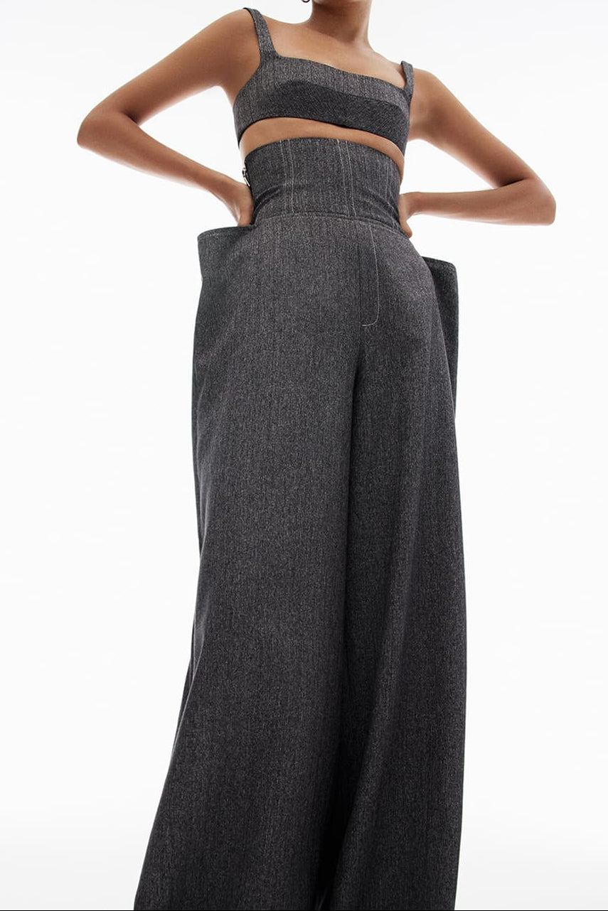 Bralette corto de sarga con tiras